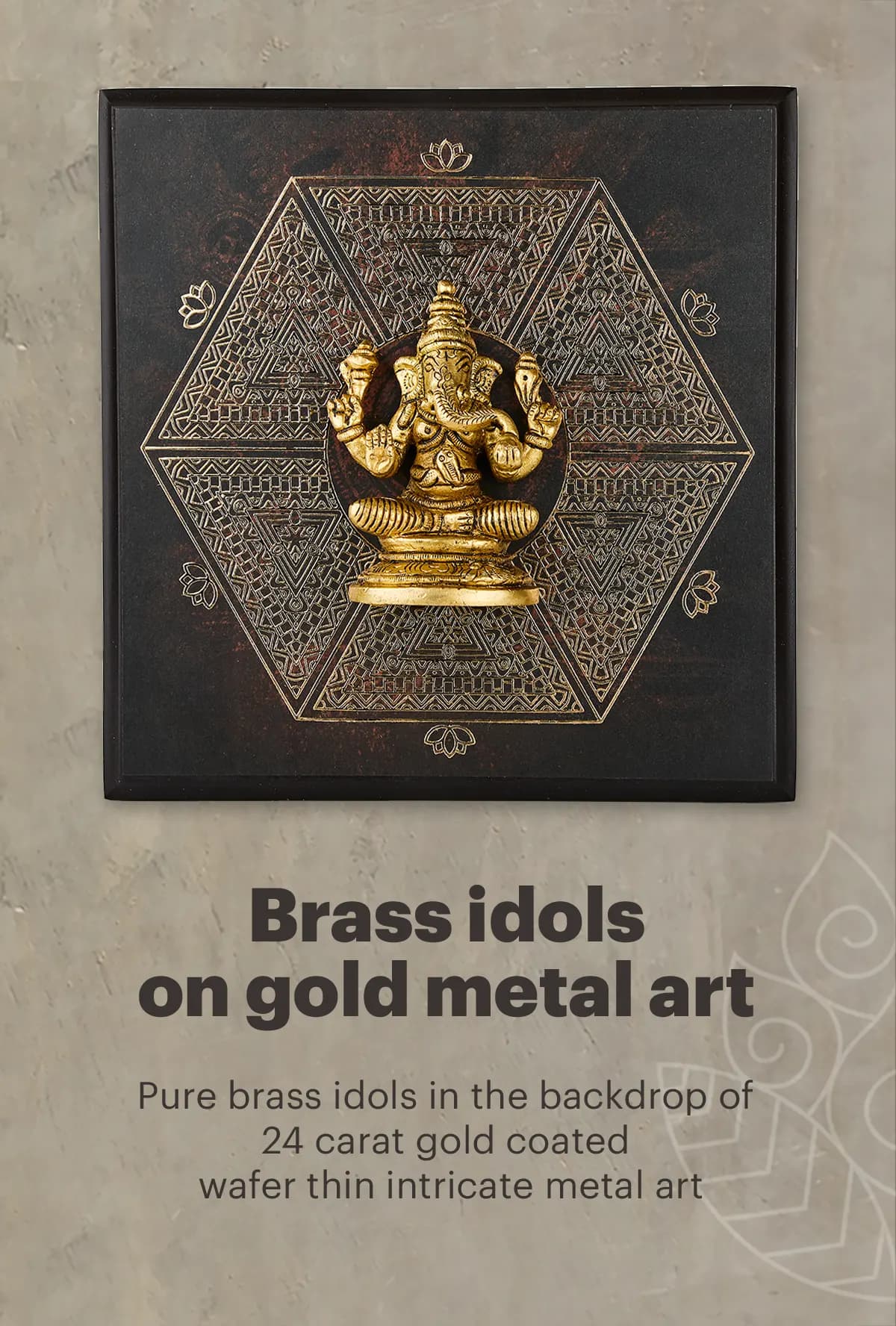 Brass Idols on Gold Metal Art
